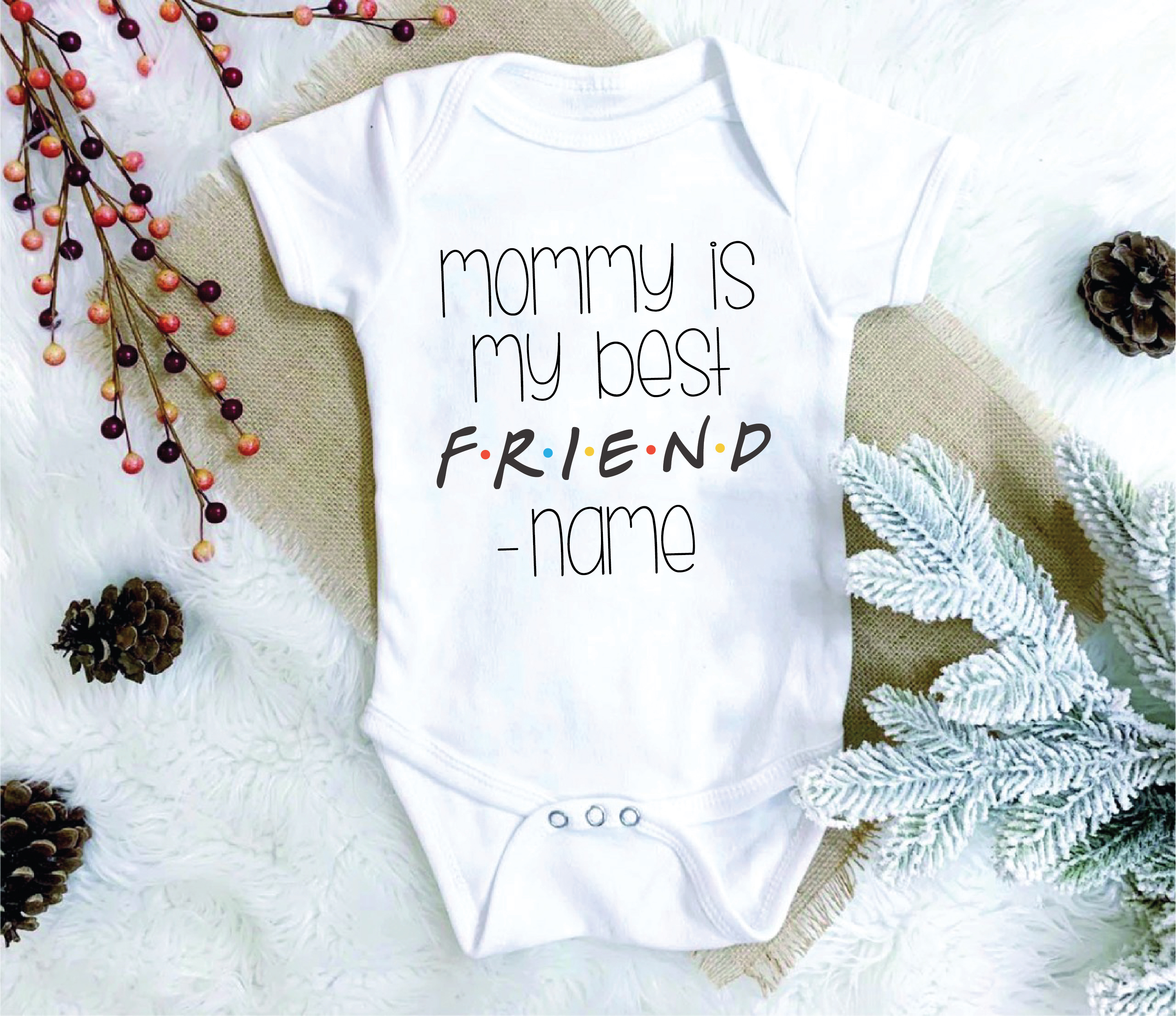 Personalised Mommy is my Best Friend White Unisex Baby Romper